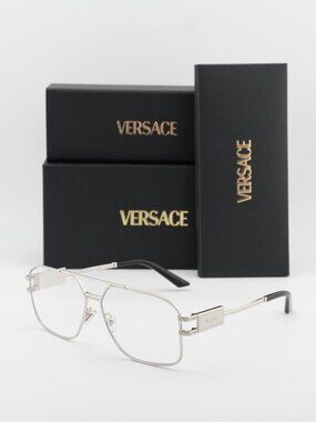 Versace VE1302 1000 Aviator Eyeglasses – Silver 59mm